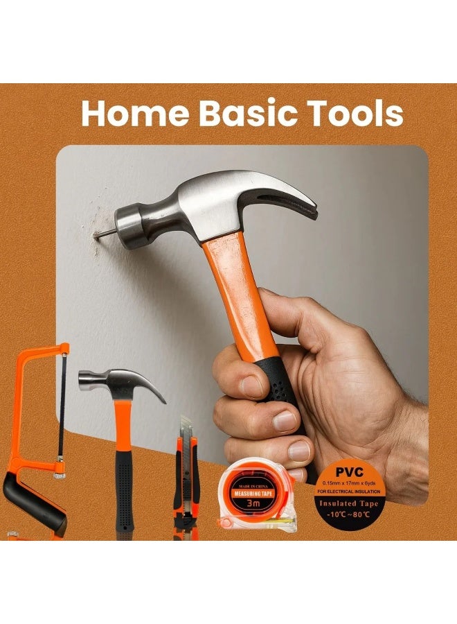 ديفاونز مجموعة أدوات يدوية احترافية شديدة التحمل مكونة من 100 قطعة مع صندوق أدوات، تتضمن منشار يدوي صغير، مجموعة مفكات براغي، كماشة طويلة، مفتاح ربط قابل للتعديل، مفاتيح ألن، شريط قياس، جهاز اختبار الجهد الكهربائي، مناسبة للاستخدام في السيارات والمنزل وأعمال الصيانة والإصلاح وورشة العمل. - Image 5